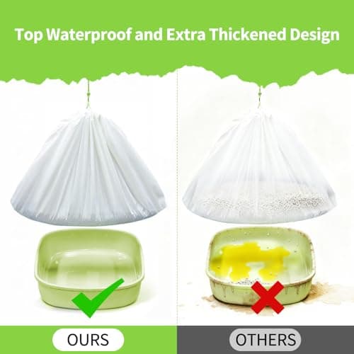 36 Count Jumbo Cat litter Box Liners, 36" x 19" Easy Clean Up Thick Large Kitty Litter Liner XL, Extra Large Heavy Duty Litter Pan Liner Bags with Drawstring for Pet Cat Litter Tray - Thumbnail 2