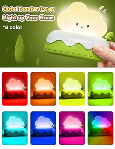 L LOHAS LED Cute Desk Decor Cloud Lamp Night Light for Kids, Kawaii Sleep Light, Rechargeable 7 Colors Lamp, Room Decor, Gifts Ideas for Baby Kids Girls Teens Teenages - Thumbnail 2