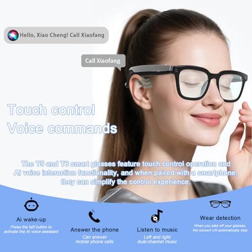 SZXWL Ai Smart Glasses with Camera, 8MP Anti-Shake Camera Glasses, Voice Assistant, Supports Photo/Video/Audio Recording, with AI Assistant/AI Translation/Bluetooth Calling (Anti-Blue Light Glasses) - Thumbnail 4