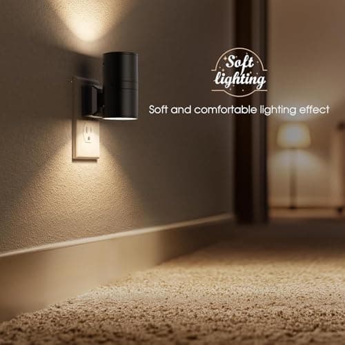 Briignite Night Lights Plug into Wall, Modern LED Night Light Plug in, Dusk to Dawn Sensor, Soft White 3000K, 0-100LM Adjustable Brightness, Dimmable NightLight for Hallway, Bedroom, Stairway, 2 Pack - Thumbnail 5