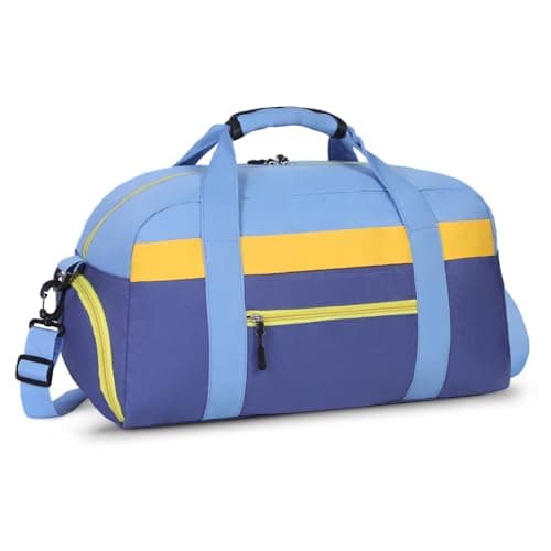 WOOMADA Travel Duffle Bag, Weekend Bag with Wet Pocket & Trolley Sleeve, Overnight Bag With Shoe Compartment, Fit for Sports Practice, Travel and Gifts(sky blue) - Image 1