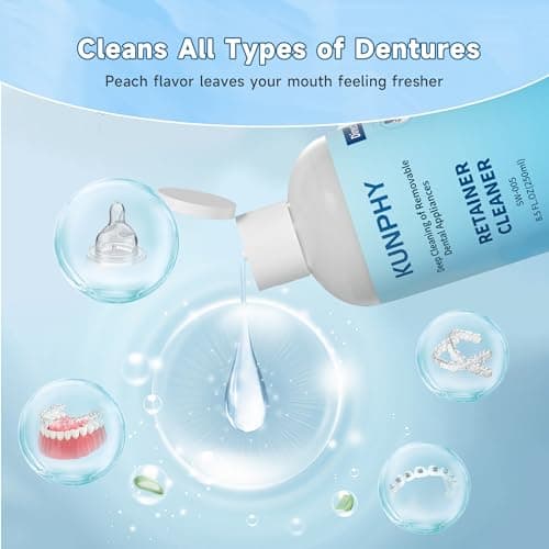 Ultrasonic Retainer Cleaner Solution for Ultrasonic Denture Cleaner-Professional Cleaning of Retainers, Invisible Aligners, Mouth Guards, Night Guards, Remove Odors, Discoloration & Stains 8.5oz - Thumbnail 3