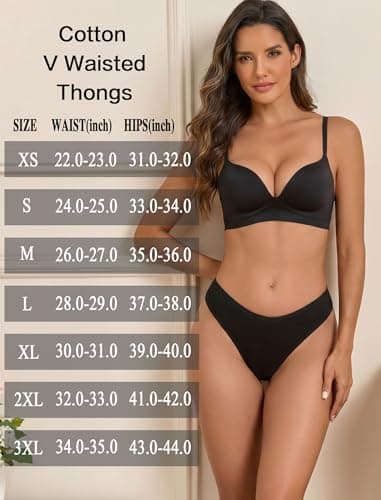 Sth Big Cotton Underwear for Women Breathable Sexy V-waisted Thongs Soft Stretchy Ladies Panties 9 Pack - Thumbnail 6