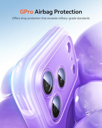 Gadged GPro Air for iPhone 17 Pro Max Case with Screen Protector, [Full Camera Protection] Fit for MagSafe, Mil-Grade Drop Tested, Shockproof Matte Cover for iPhone 17 Pro Max Phone Case 6.9'' Purple - Thumbnail 2