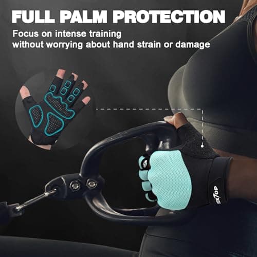 Seektop Breathable Workout Gloves for Women & Men, Thick Padded Weight Lifting Gloves, Full Palm Protection, Excellent Grip for Gym Fitness and Training, Exercise, Cycling - Thumbnail 4