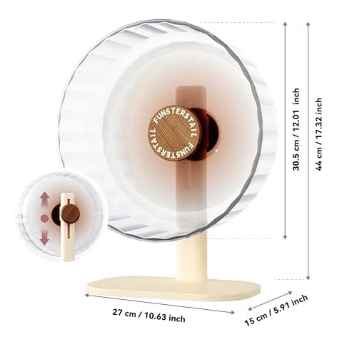 FunstersTail Super Silent Hamster Wheel 12 Inch, Magnetic Large Rat Wheel for Chinchilla, Gerbil, Guinea Pig, Cat, Mouse, Sugar Glider and Dwarf, Syrian Hamster Accessories (Wood Brown) - Thumbnail 2