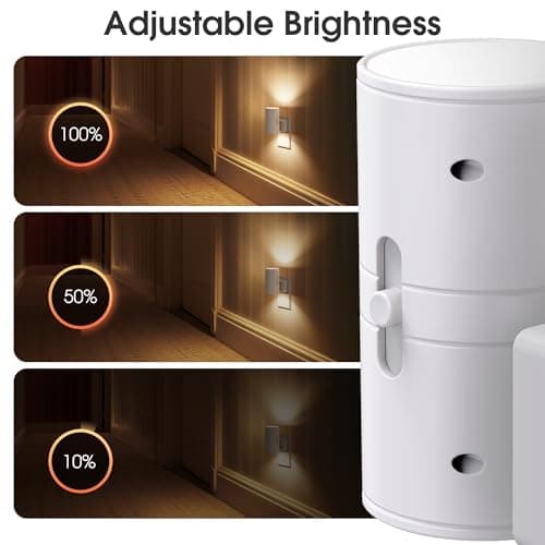 Briignite Night Lights Plug into Wall, Modern LED Night Light Plug in, Dusk to Dawn Sensor, Soft White 3000K, 0-100LM Adjustable Brightness, Dimmable NightLight for Hallway, Bedroom, Stairway, 2 Pack - Thumbnail 3