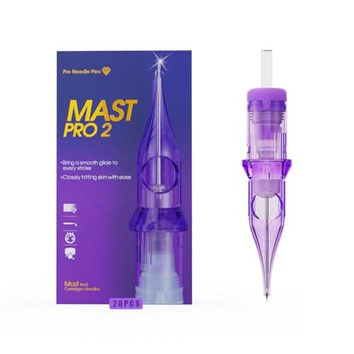 Mast Tattoo Pro2 Tattoo Cartridge Needles, #12 Bugpin 13RM Round Magnum, 20 Count Disposable Needles for Rotary Tattoo Machine Pen