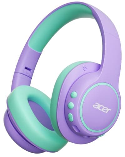 acer Kids Bluetooth Headphones, Over Ear Headphone for Kids with Mic, 75H Playtime, 85dBA Safe Volume, Bluetooth 6.0, USB C Fast Charging, Toddler Headphones for iPad/Tablet/Travel/School-Purple Green - Image 1