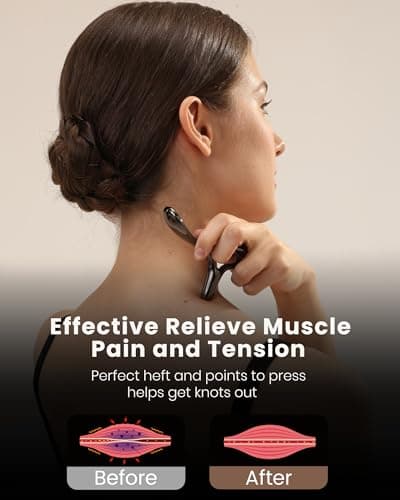 lifechill Trigger Point Massage Tool for Deep Tissue Pain Relief, Gua Sha & Muscle Scraper Tool for Full Body, Thumb Saver Acupressure Tool Relieve Plantar Fasciitis, Black - Thumbnail 4