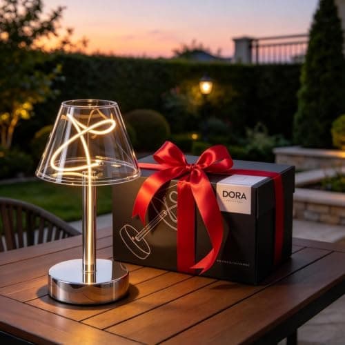 Unique Cordless Table Lamp Rechargeable, Minimalist Ambient Light for Patio