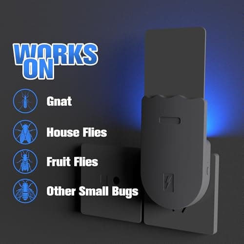 Solarush Indoor UV Fly Trap - Silent Gnat & Fruit Fly Catcher with Night Light, 400 sq.ft Coverage - Thumbnail 2