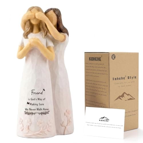 Kohehe Friendship Gifts for Women Best Friend, 5.5” Handmade Figurine Unique Gift for Friends, Meaningful Friend Gift for Birthday Christmas