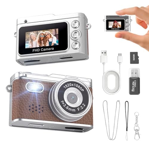 Mini Keychain Camera, 1080P Y2k Keychain Digital Camera with 0.96" Screen, Portable 20g Vintage Camcorder for Vlogging, Travel, Concerts and EDC, Retro Tiny Video Camera with Flash, 32G SD Card,Type-C - Image 1