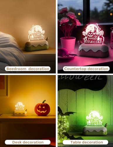 LOHAS Halloween Night Light for Kids, Pumpkin Night Lights, USB Rechargeable, Color Changing RGB, Lamp for Adults, Children, Room Décor - Thumbnail 4