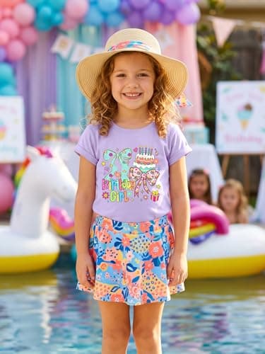 IsPICK Birthday Girl Shirt Toddler Kid Birthday Graphic Tee 4-12 Years - Thumbnail 4