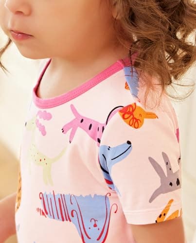 babee Reshinee Bamboo Viscose Toddler Girls Kids Short Sleeve Pajamas 2-3T Years Pink Summer Cool Soft 2pcs Set Pjs Pyjamas Jammies - Thumbnail 5