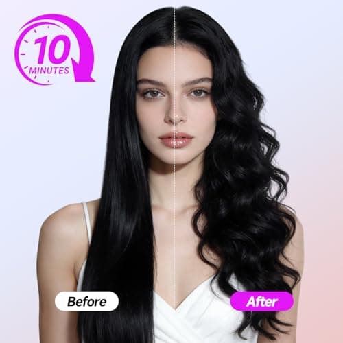 DYHOO Professional Automatic Rotating Curling Iron for Long Hair, 1.25” Curling Wand for Loose Curls & Beach Waves, Ionic Ceramic Hair Curler, Anti-Scald & Tangle-Free, Dual Voltage, Pink - Thumbnail 2