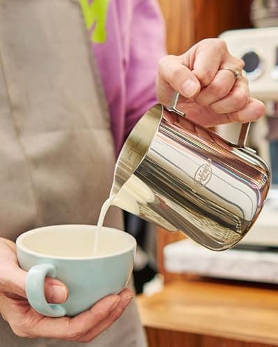 HOWFIELD 20oz Stainless Steel Milk Frothing Pitcher with Precision Spout and Measurement Markings for Espresso and Cappuccino, Silver - Thumbnail 4