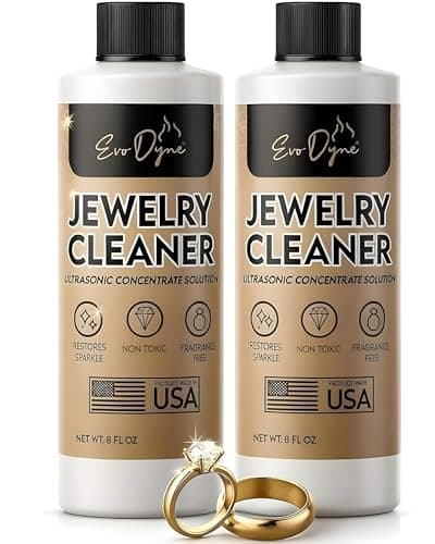 Ultrasonic Jewelry Cleaner Solution (16oz) Concentrated Jewelry Cleaner for Diamonds, Gold, Silver & More | Compatible with Ultrasonic Machine (s) - Made in USA - Image 1