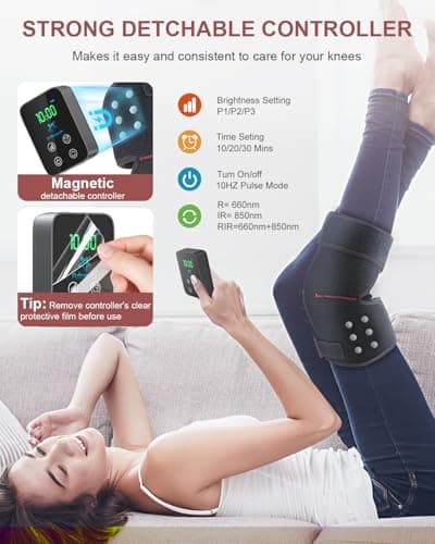 Red Light Therapy for Knee, Astarexin 72 LED Knee Wrap 3000mAh Rechargeable, Cordless Infrared Light Therapy Knee Brace Therapy Pad for Knee Shoulder Elbow Joint Relief, FSA or HSA Eligible - Thumbnail 4