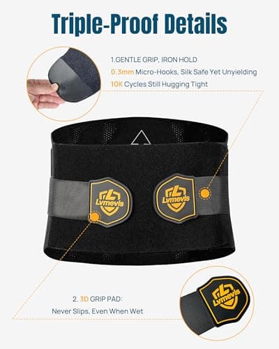 LVMEVIS® 7 Reinforced Stays Back Brace For Men, Breathable 4D Knit Lower Back Brace For Women, Heavy-Duty Metal Plate Lumbar Support Belt,Ideal For Office Workers & Lifting Heavy Object - Thumbnail 6