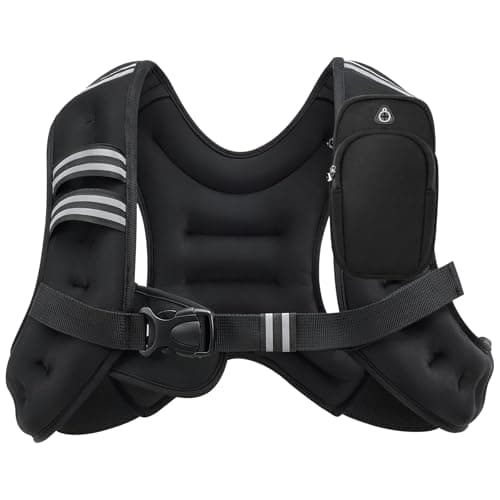 RKV86 Rucking Vest for Men and Women with Detachable Zipper Pockets Weighted Vest for Walking, Strength, Training, Running (12lbs) - Image 1