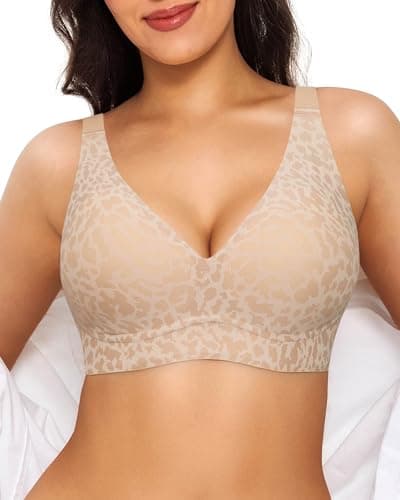 Popilush Women's Leopard Print Push-Up Bra No Underwire Skin - Image 1