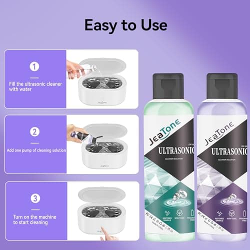 Ultrasonic Jewelry Cleaner Solution for Ultrasonic Cleaner Machine, Professional Cleaning of Jewelry, Diamonds, Gold, Silver, Remove Odors, Discoloration & Stains 2 Pack 4oz - Thumbnail 2