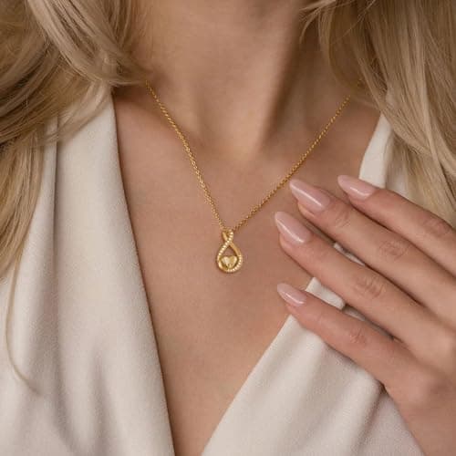 Sistble Wife Mothers Day Gifts, Gifts for Wife from Husband Gold Infinity Necklace Heart Necklaces for Women Romantic Anniversary Mothers Day Christmas Gift Jewelry - Thumbnail 3