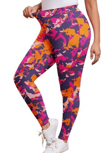 AusLook Plus Size Leggings for Women 26 Inch High Waisted Tummy Control 4X Yoga Pants Soft Stretch Workout Lounge Pants - Image 1