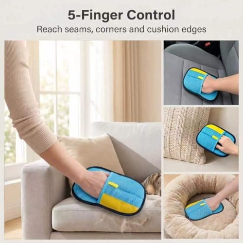 put girl 2-Pack Pet Hair Removal Gloves for Cats & Dogs, Reusable Electrostatic Pet Hair Remover Gloves for Furniture, Couch, Clothing & Car Seats - Thumbnail 6