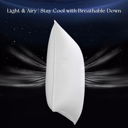 Acnalboma Luxury Down Pillow Queen, Hotel Quality Bed Pillows for Sleeping, 3-Chamber Premium Down Pillow Fluffy Soft for Side, Back Sleepers, 400 Count Cotton Shell, 1 Pack, 20"x30" - Thumbnail 6
