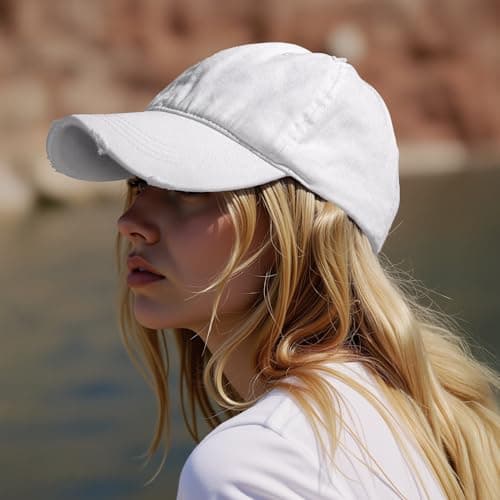 Vintage Baseball Cap for Men Women Distressed Golf Dad Hat Adjustable Washed Cotton Baseball Hat Unisex - Thumbnail 5