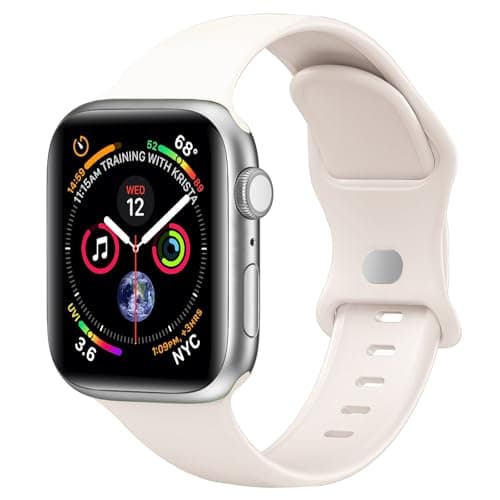 Sport Band Compatible with Apple Watch Bands 40mm 38mm 41mm 42mm 44mm 45mm 49mm for Women Men,Soft Silicone Waterproof Replacement Strap for Apple Watch Series 11 10 9 8 7 6 5 4 Ultra 3 2 1 SE - Image 1