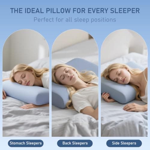 AEPINBH Cervical Pillow for Neck Pain Relief, 3.9 Inch Cooling Memory Foam Pillow, Ergonomic Support Pollow for Side and Back Sleepers - Thumbnail 2