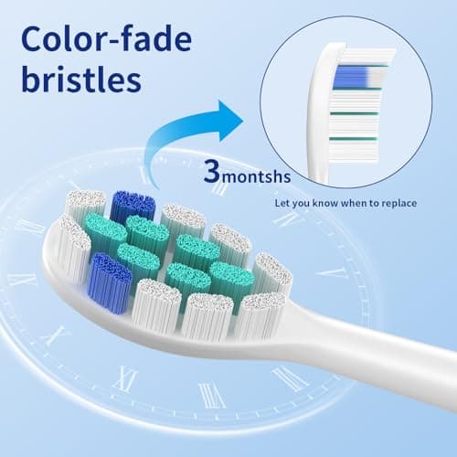 TAWEE Electric Toothbrush Replacement Heads Compatible with Philips Sonicare Click-On Handles Medium Soft End-Rounded Bristles for Plaque Control Travel Case 10 Pack - Thumbnail 6