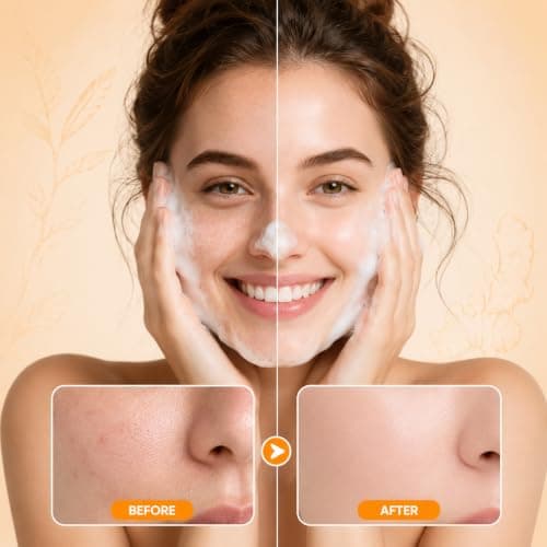 zhnnt 5Pcs Turmeric Wash and Care Set,2Pcs Tuemeric Facial Cleanser & 3 Pcs Turmeric Soap Bars,Face & Body Cleanser,Turmeric Cleansing Skincare Set, Deep Cleansing - Thumbnail 6