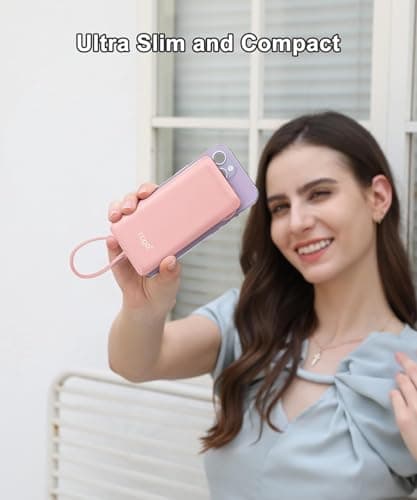 TG90° 10000mah Portable Charger Power Bank with Built-in Cables(No AC Plug),Travel Essentials Battery Pack with Cords Portable Phone Charger Compatible with iPhone and Android Smart Devices - Thumbnail 5