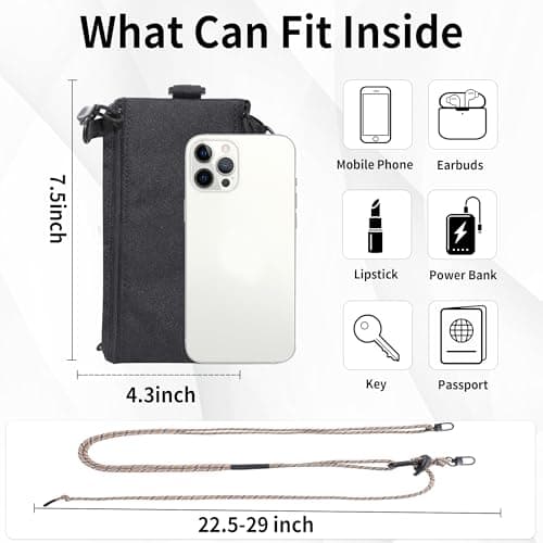 SHOMICO Small Crossbody Bags for Women, Faux Leather Cell Phone Purse Crossbody, Cross Body Purse with Touchable Clear Phone Window & Charging Port, Purses with Khaki Adjustable Crossbody Strap - Thumbnail 5