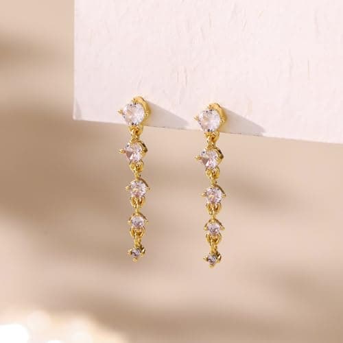 Solistra Gold Dangle Earrings for Women Trendy Diamond Drop Earring Hypoallergenic Earrings for Women Wedding Jewelry Valentines Day Gifts for Her - Thumbnail 4