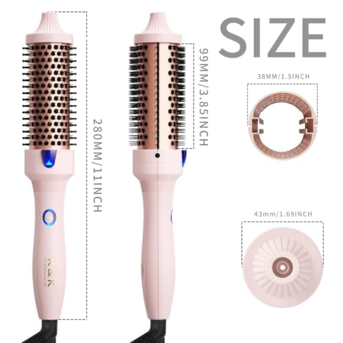 K&K Thermal Brush Curling Iron 1.77 Inch Ceramic Tourmaline Ionic Hair Styler for Loose & Voluminous Curls, Dual Voltage for Long Hair - Thumbnail 2