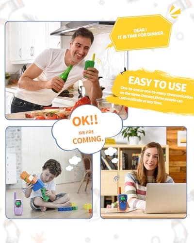 FAYOGOO 3 Pack Walkie Talkies for Kids Long Range 2 Miles,Rechargeable Kids Walkie Talkies with Flashlight,Built-in Battery,Toys Gifts for 3-12 Year Old Boys Girls, Christmas Birthday Gifts - Thumbnail 2