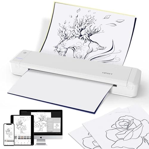 HPRT Portable Printer Wireless Bluetooth Connection MT866 Thermal Inkless Mobile Support 8.5'' X 11'' US Letter and Tattoo Stencil, Compatible with iOS/Android/PC, Includes 10pcs Transfer Paper - Image 1