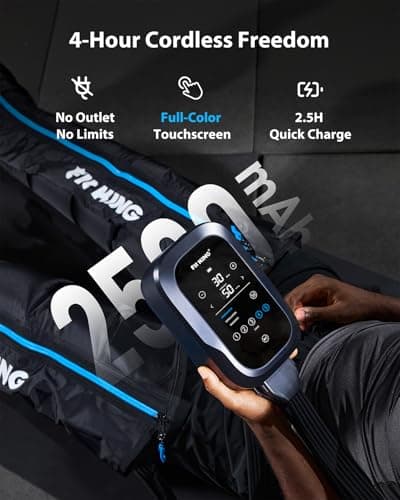 FIT KING Upgraded Leg Massager Recovery Boots, Professional Air Compression Recovery System for Circulation & Athlete-Level Fast Recovery, Cordless Rechargeable Compression Boots (Medium) - Thumbnail 6