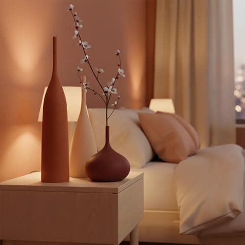 DecoVlog Ceramic Vases Set of 3, Modern Boho Vases for Centerpiece Decor, Matte Minimalist Decorative Vases for Home Decor, Living Room, Bookshelf, and Entryway Table Decor (Multicolor-1) - Thumbnail 6