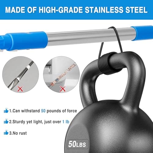 Feeloco 75" Window Squeegee Cleaner Kit with Extension Pole, 360° Rotating Streak-Free Glass Cleaner for High Windows, Shower Doors & Solar Panels – Professional All-in-One Window Cleaning Tools Set - Thumbnail 4