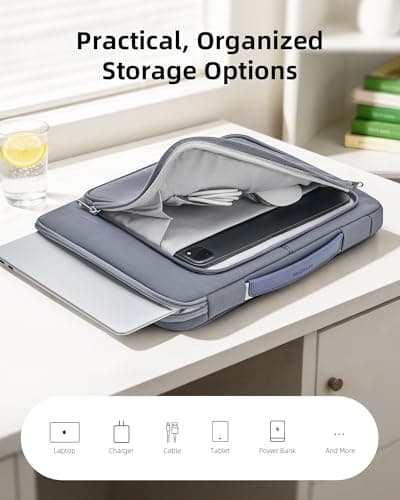 360 Protective Laptop Case,16-inch MacBook Pro M4/M3/M2/M1 Pro/Max, Water-Resistant Laptop Bag Sleeve with Accessory Pocket (Grey) - Thumbnail 4