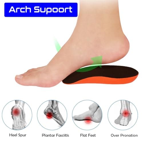 YouthBelief Heel Cup [Poron - Made in USA] Plantar Fasciitis Inserts for Men Women Heel Insoles for Heel Pain and Heel Spurs, Bone Spur, Flat Feet, Shock Absorption (Black, Women 12-14 / Men 10-14.5) - Thumbnail 5