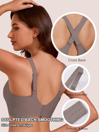 COCOMARTS Jelly Bras for Women No Underwire Seamless Push Up Scalloped Tshirt Bralettes Comfortable Wireless Everyday Bra Coffee Medium - Thumbnail 4